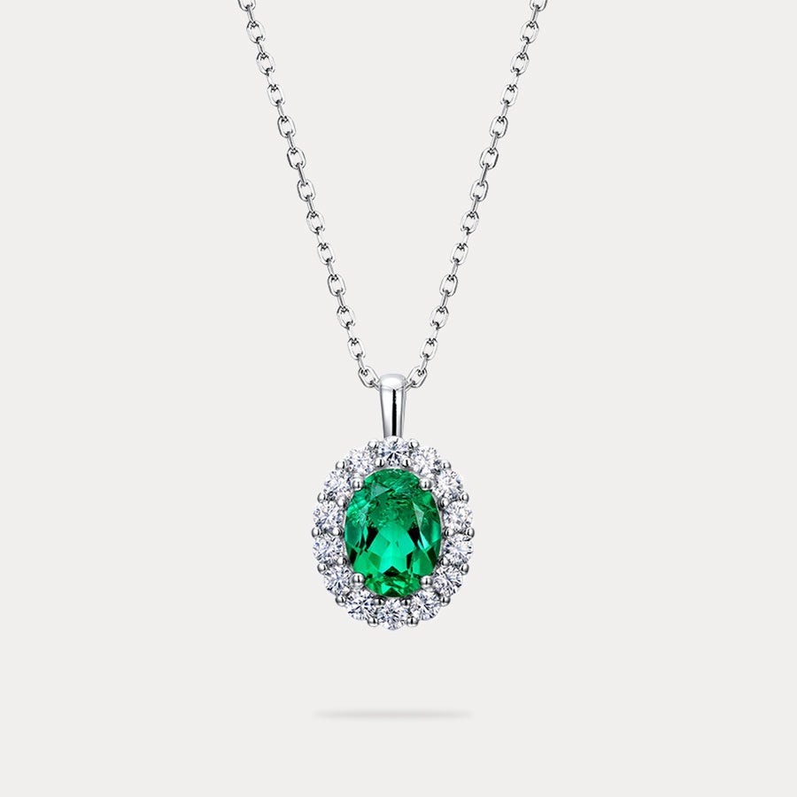 Selenichast Emerald Diamond Necklace