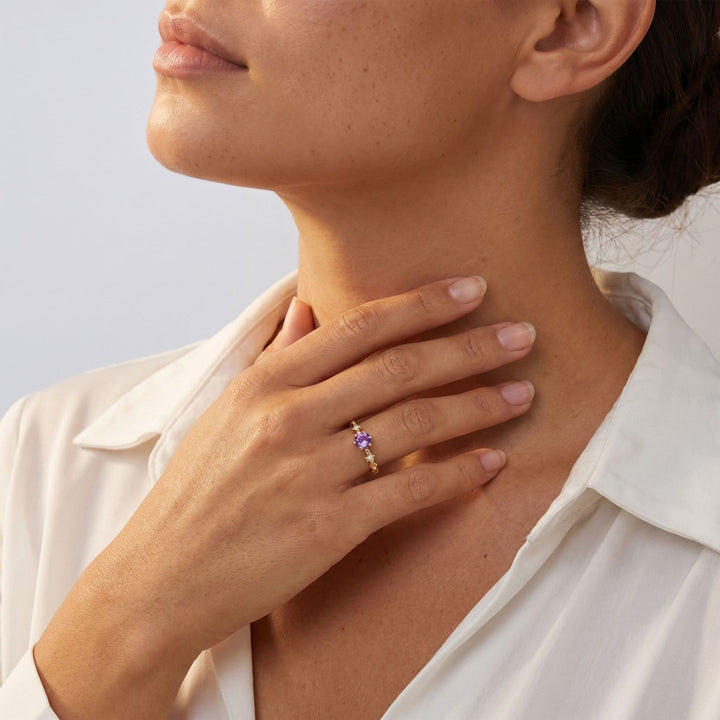 Amethyst Star Ring
