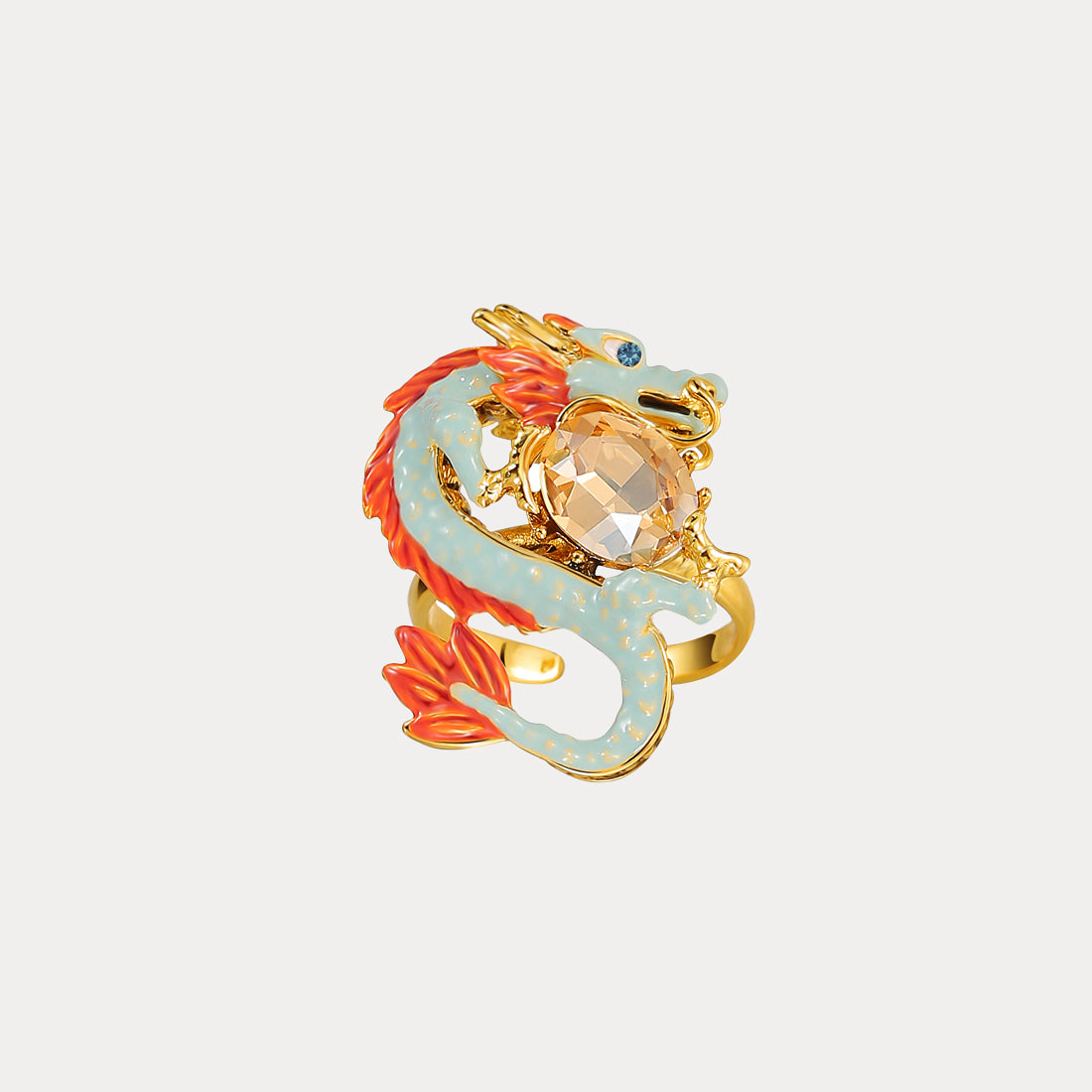 Enamel Zodiac Dragon Gold Ring