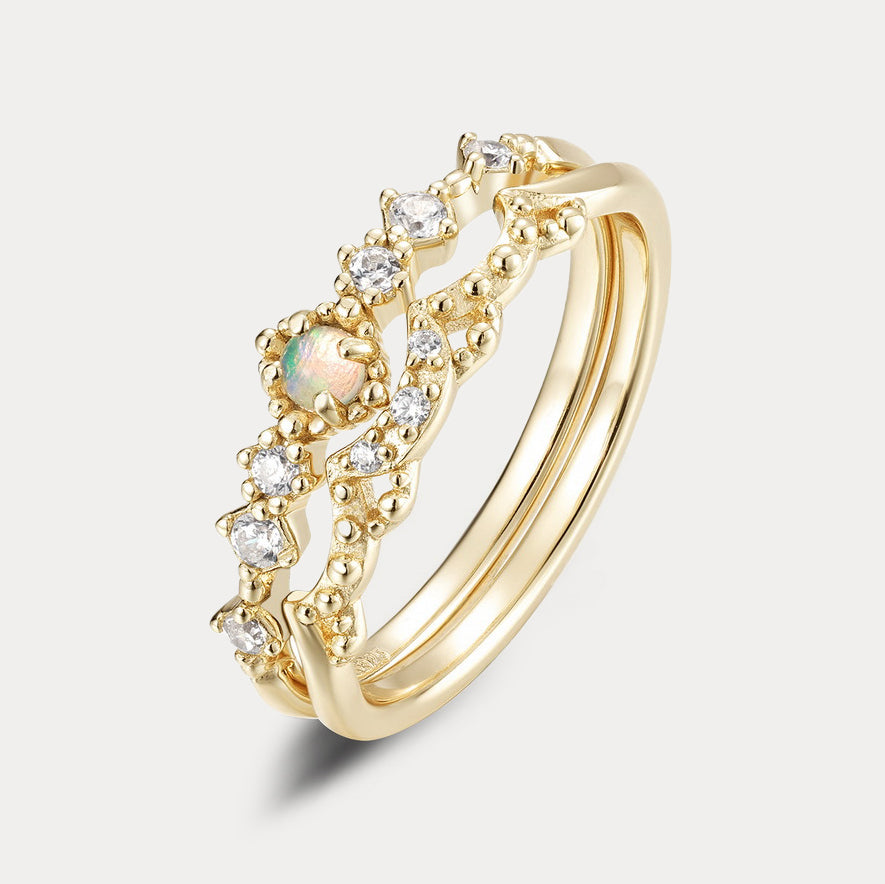 Selenichast Opal Stacking Ring Set