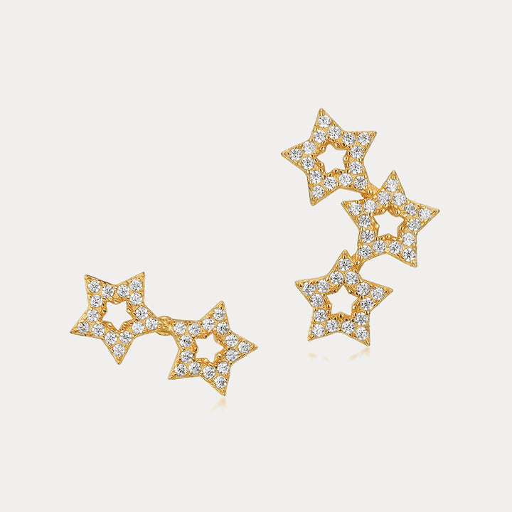 Gold Star Mismatched Earrings