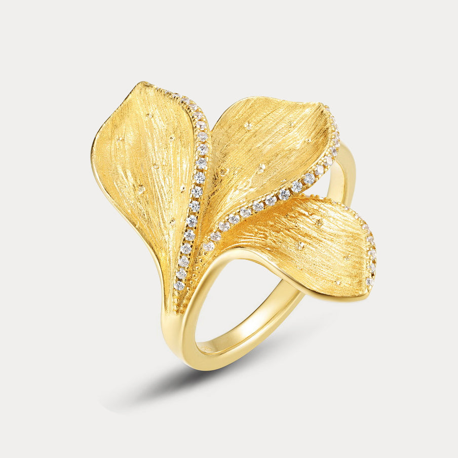 Selenichast Silver Petal Ring