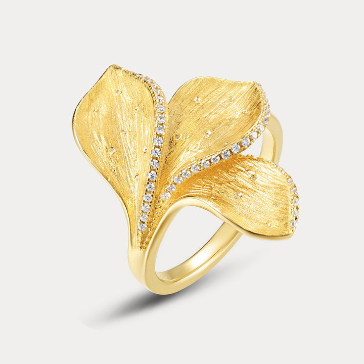 Selenichast Silver Petal Ring