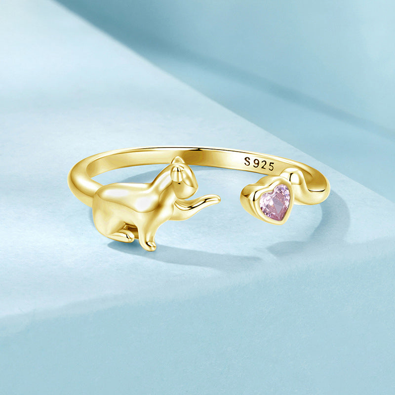 Cat Heart Ring