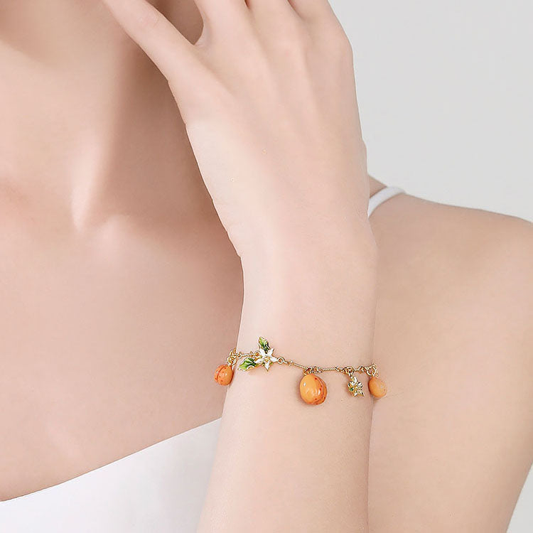 Golden Plum Flower Bracelet