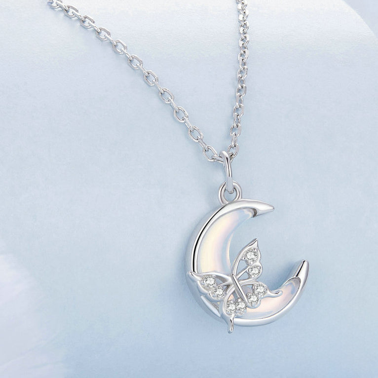 Moon Butterfly Necklace Gift
