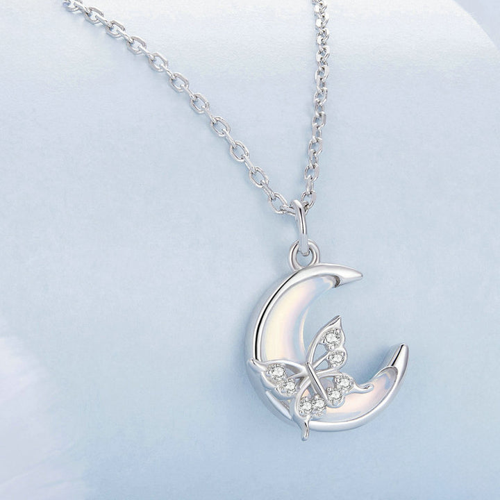 Moon Butterfly Necklace Gift