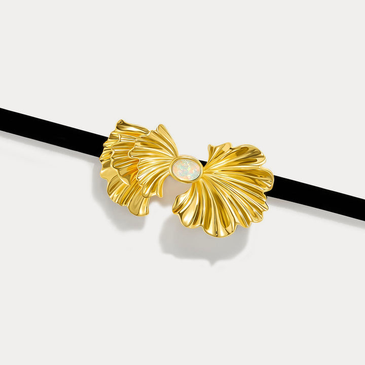 Ginkgo leaf Opal Choker