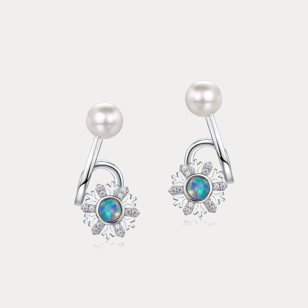 Sterling Silver Opal & Pearl earrings. Sterling Silver Opal & Pearl earrings.