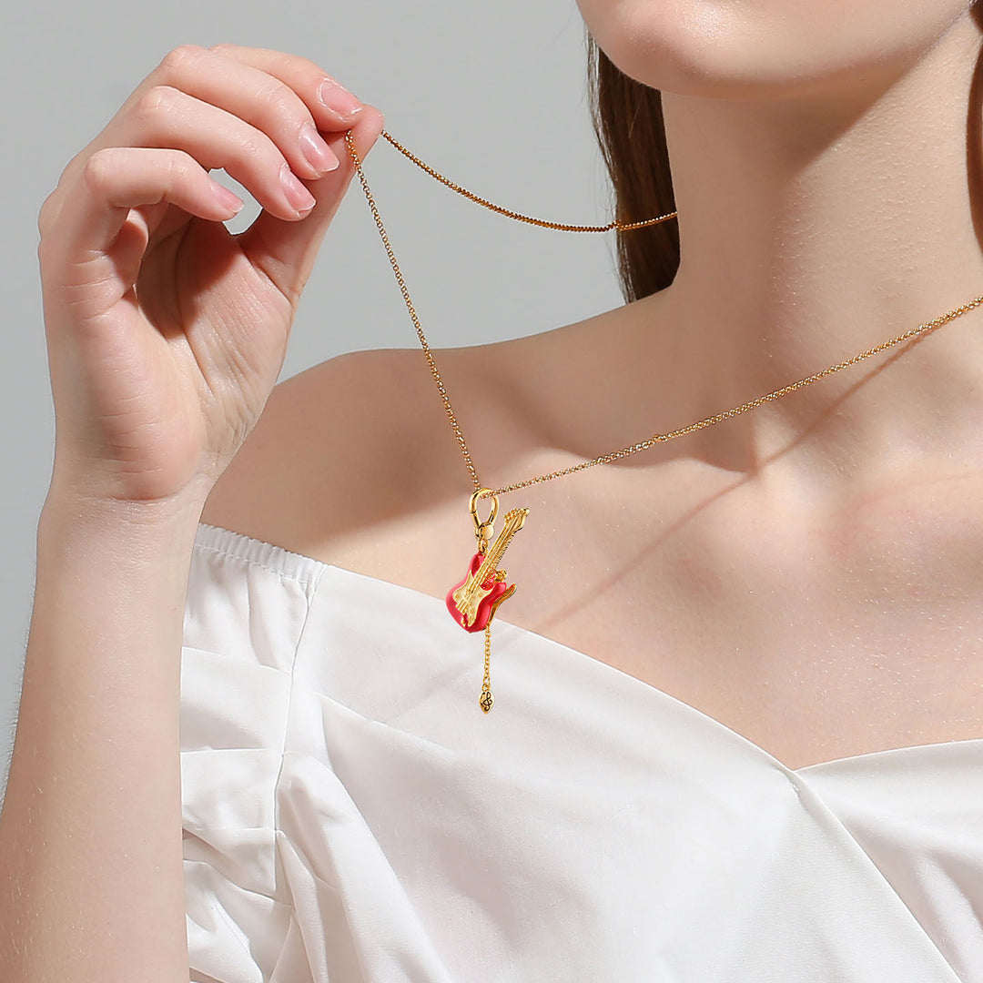 Guitar Locket Necklace Gift