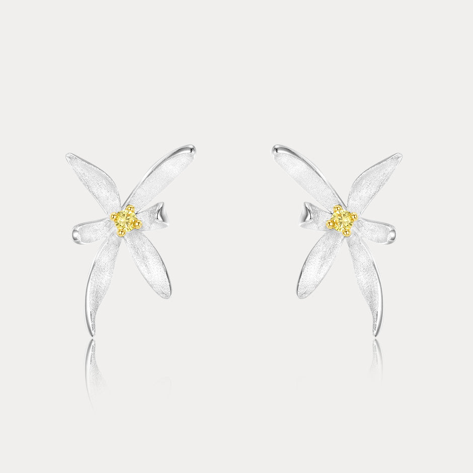 Selenichast Silver Osmanthus Stud Earrings