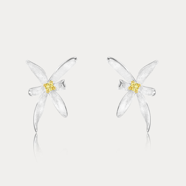 Selenichast Silver Osmanthus Stud Earrings