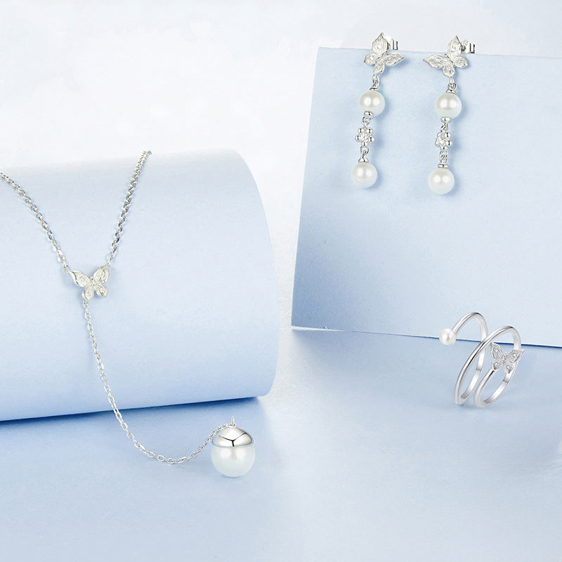 Butterfly Pearl Earrings