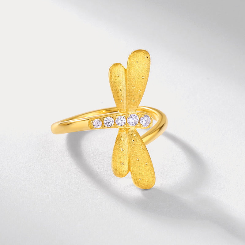 Golden Dragonfly Ring