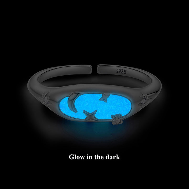 Moon and Star Nightstone Ring Gift For Women