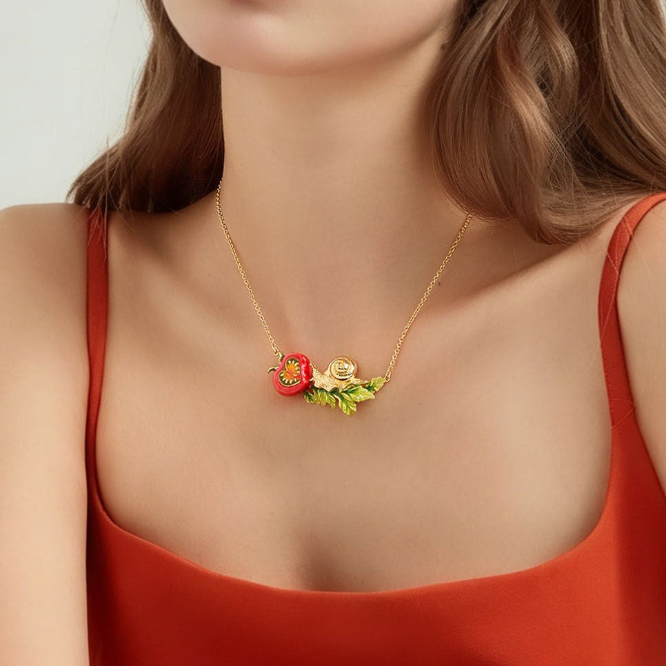 Selenichast Tomato & Snail Necklace