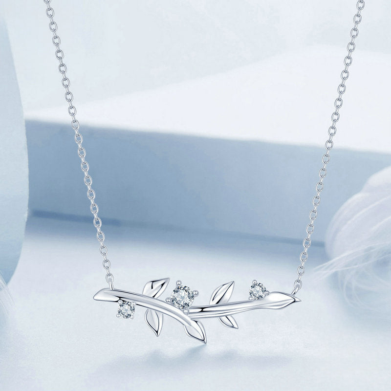 Silver Leaf Pendant Necklace