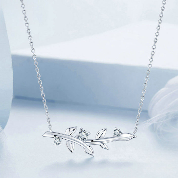 Silver Leaf Pendant Necklace