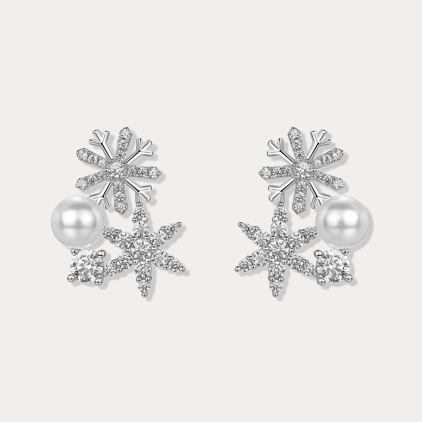 Selenichast Snowflake Pearl Earrings