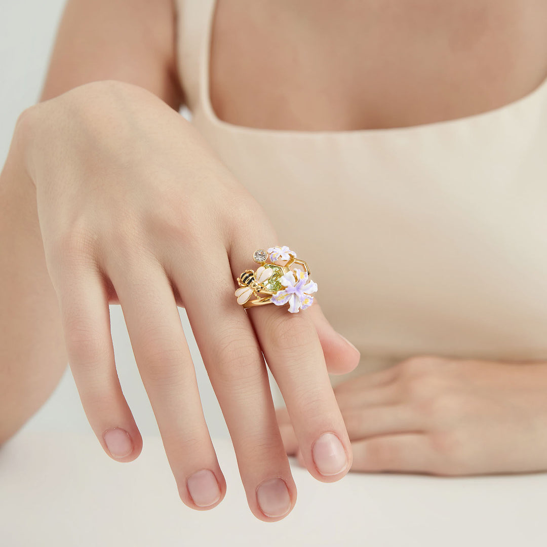 Iris Flower Bee Ring