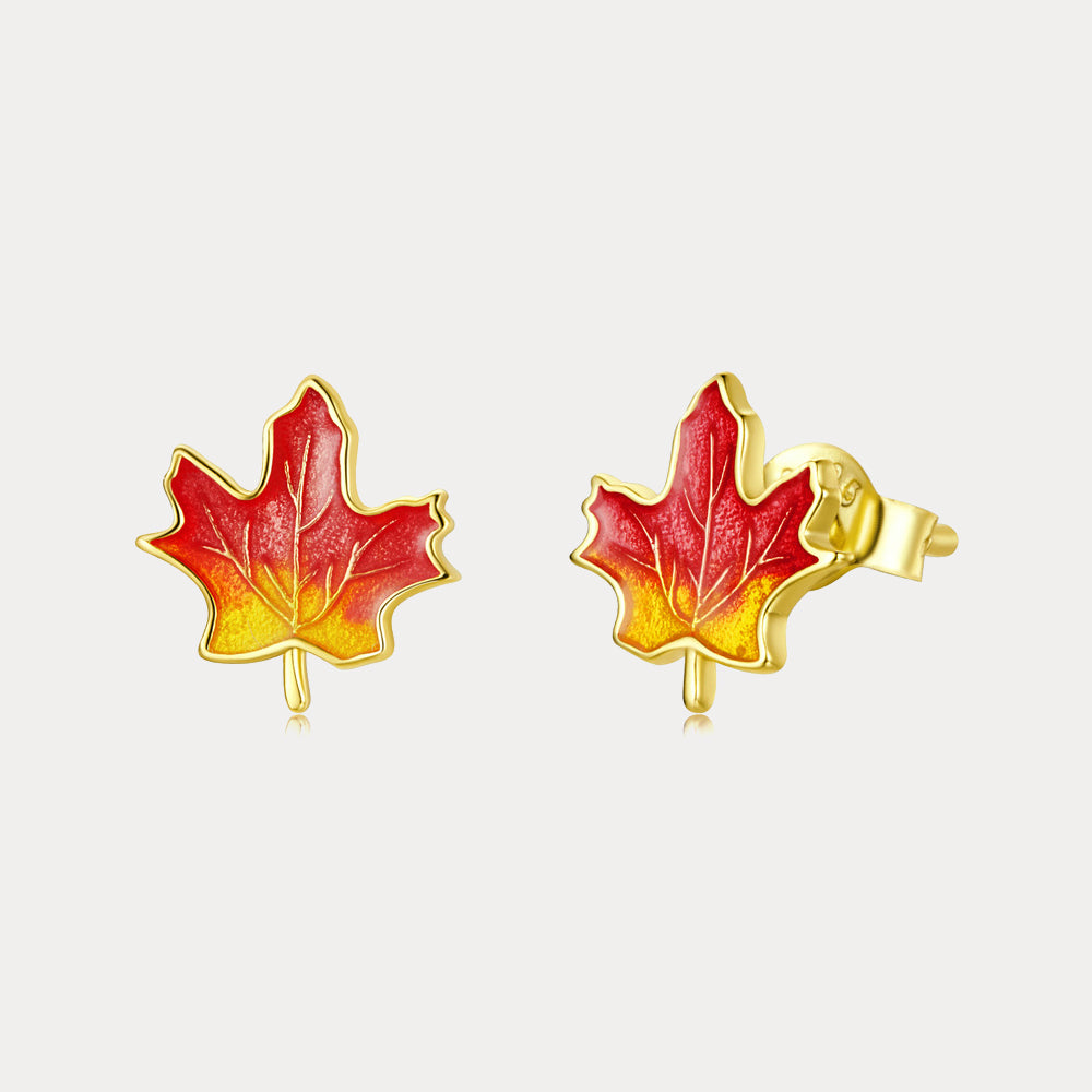Selenichast Maple Leaf Stud Earrings