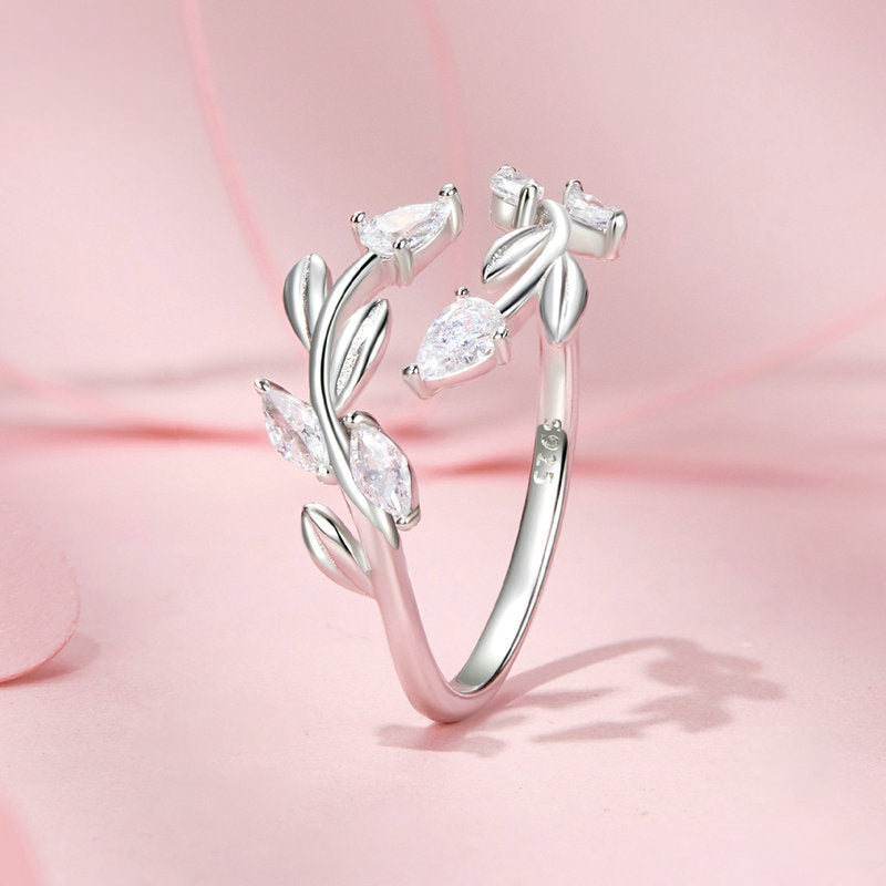 Silver Leaf Ring