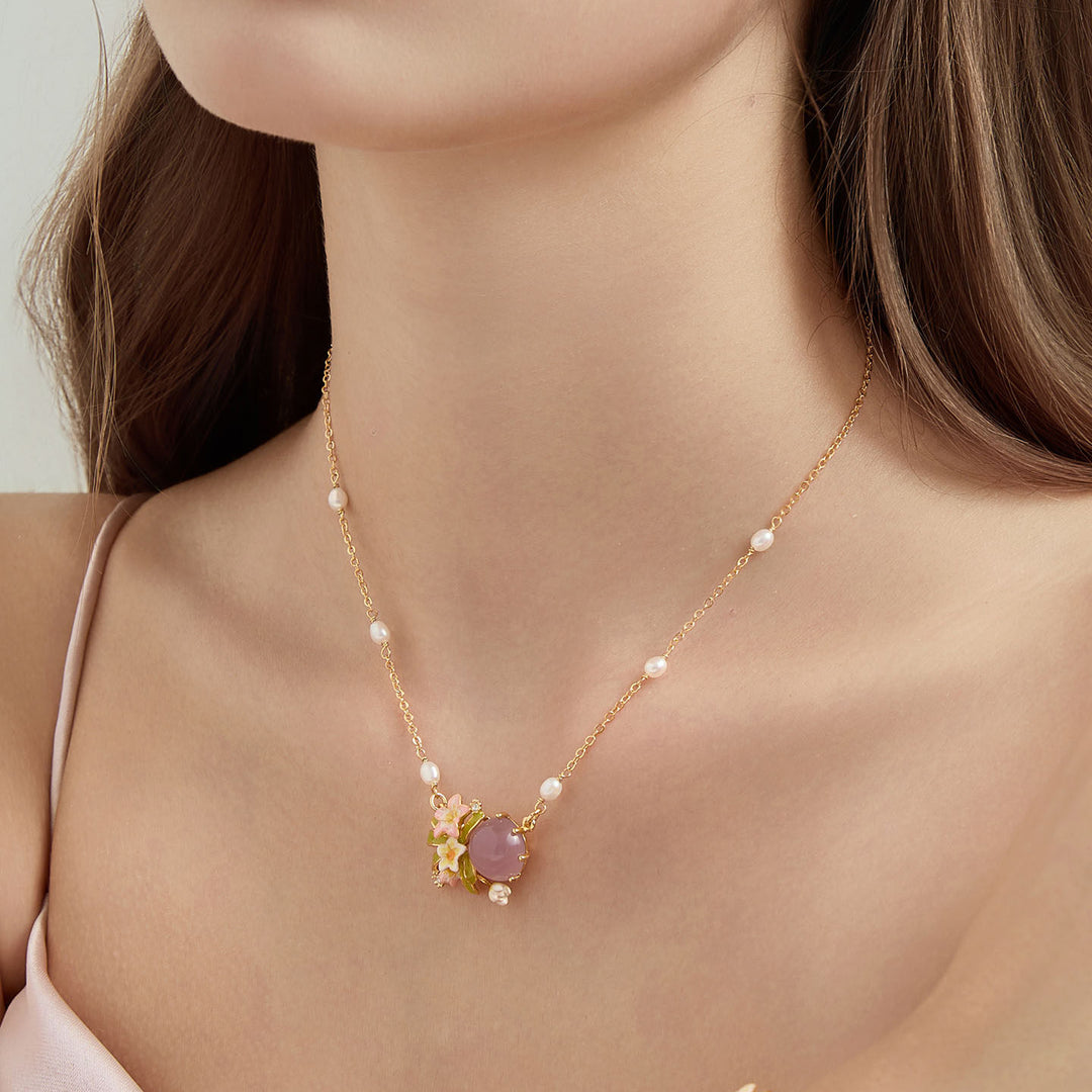 Selenichast Plumeria Agate Necklace  Agate Jewelry