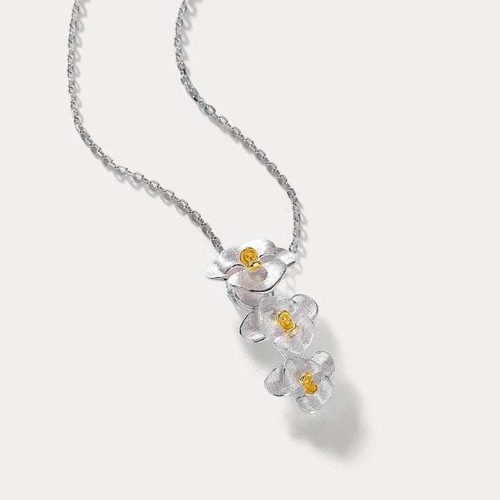 Silver Orchid Necklace