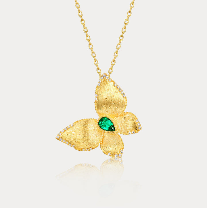 Selenichast Emerald Butterfly Necklace