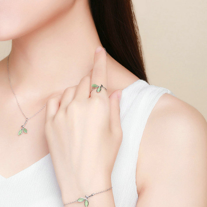 Silver Leaf Bracelet