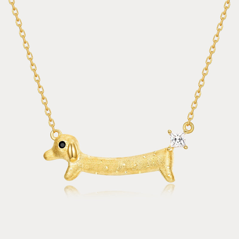 Selenichast Silver Dachshund Necklace