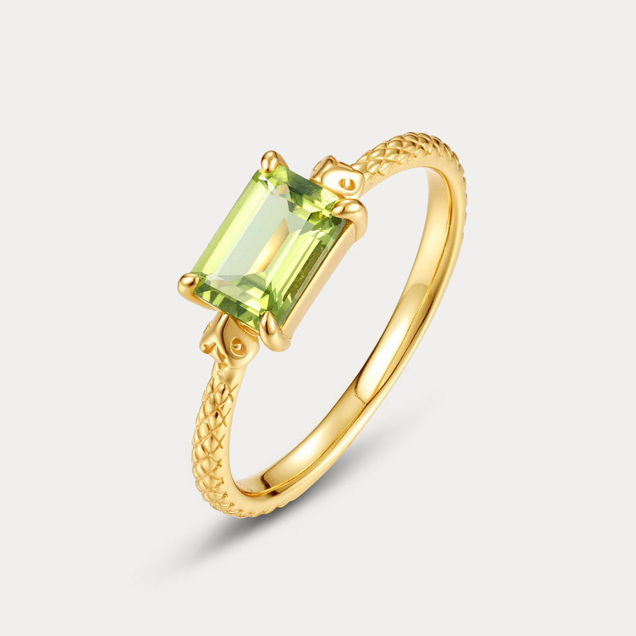 Selenichast Golden Peridot Ring