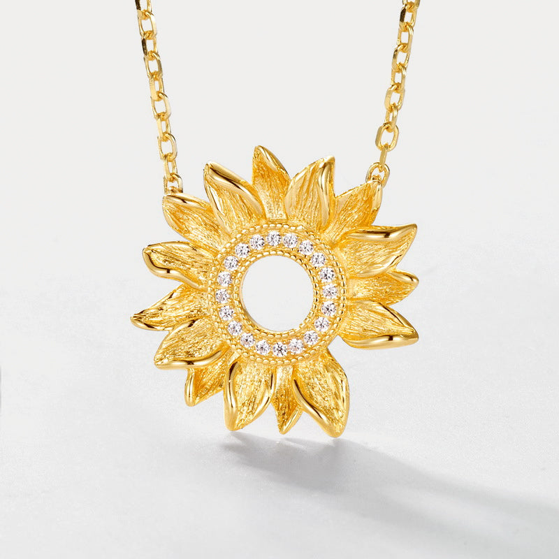 Selenichast Gold Sunflower Necklace