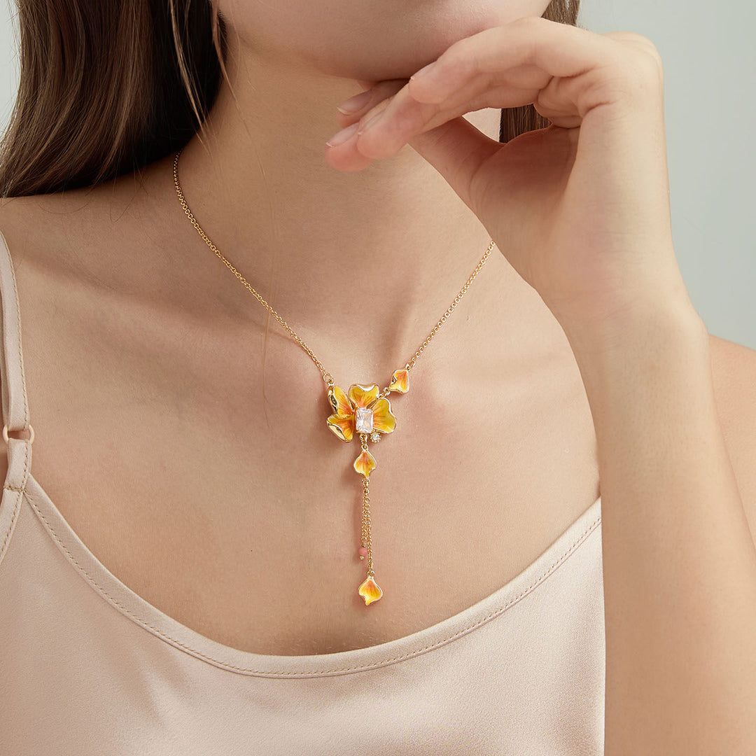 Selenichast Lariat Necklace 18K Gold Jewelry