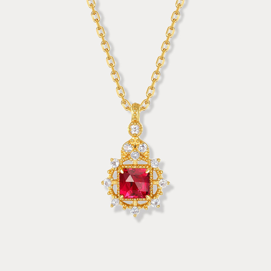 Selenichast Garnet Diamond Necklace