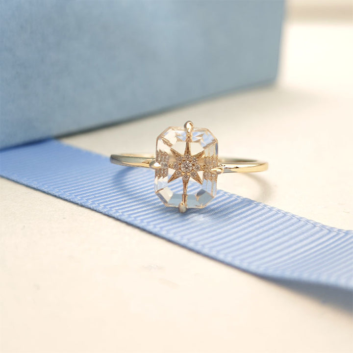 Clear Quartz Starburst Ring Gift