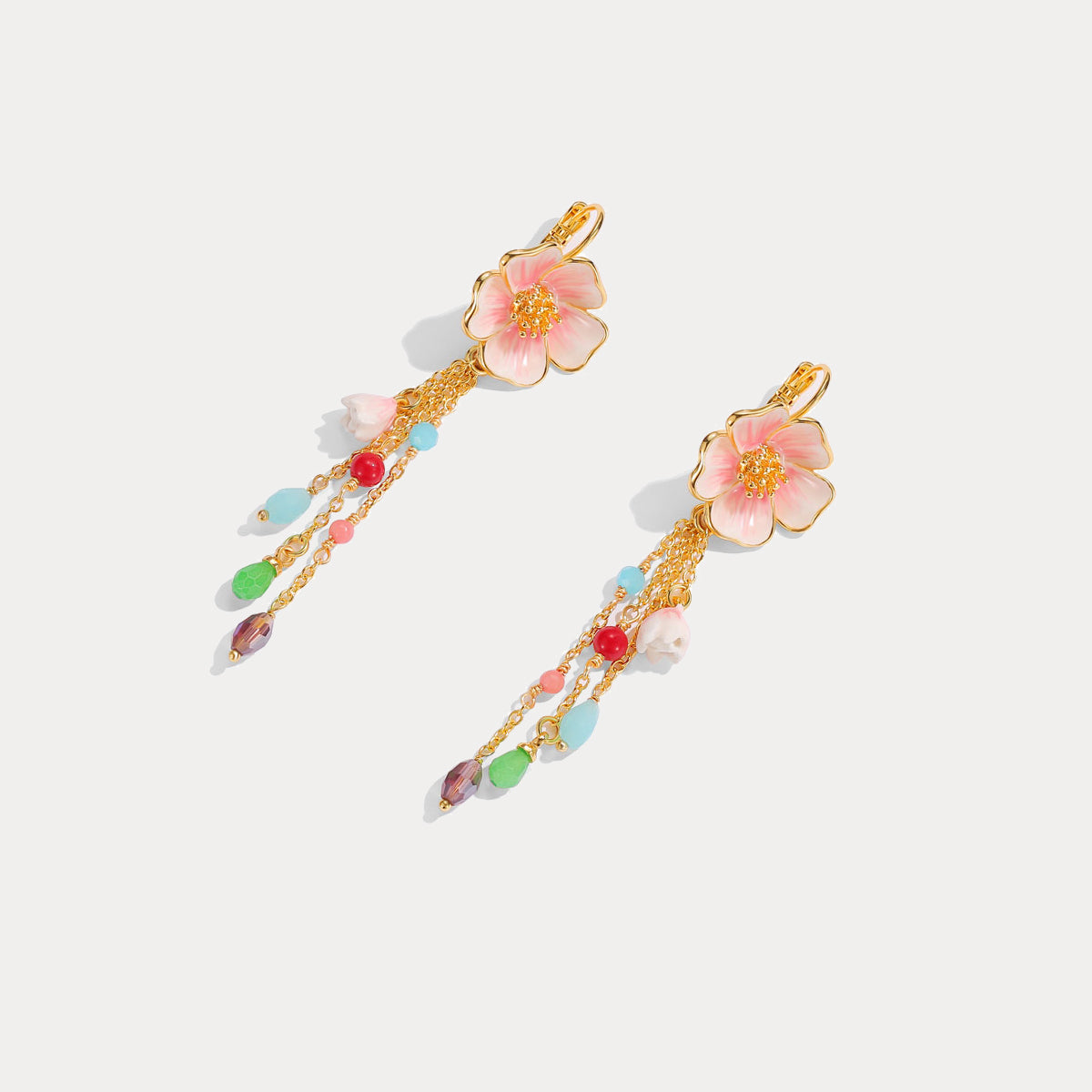 Cherry Blossom Earrings | Sakura Earrings | Tassel Earrings | Selenichast