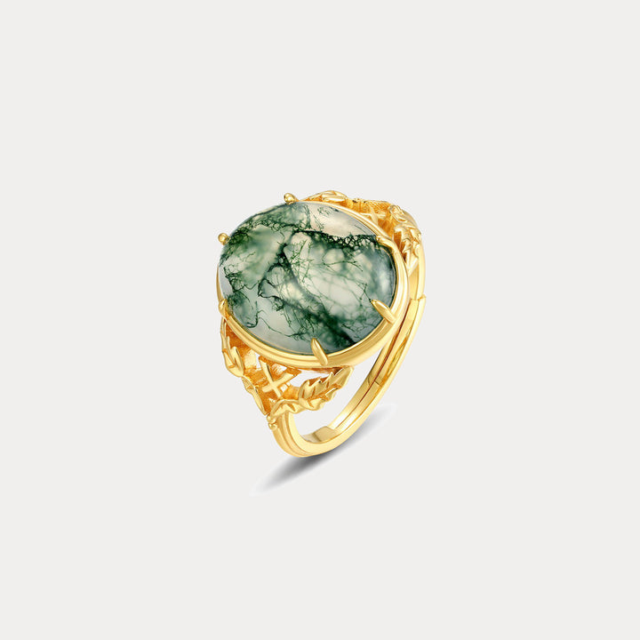 Anillo de ágata de musgo