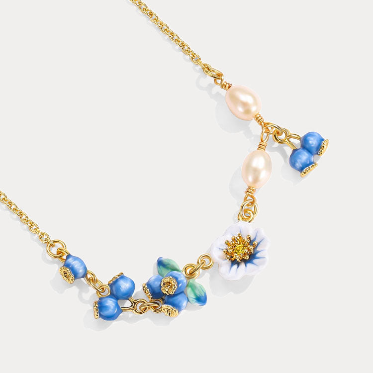 Flower Blueberry Necklace