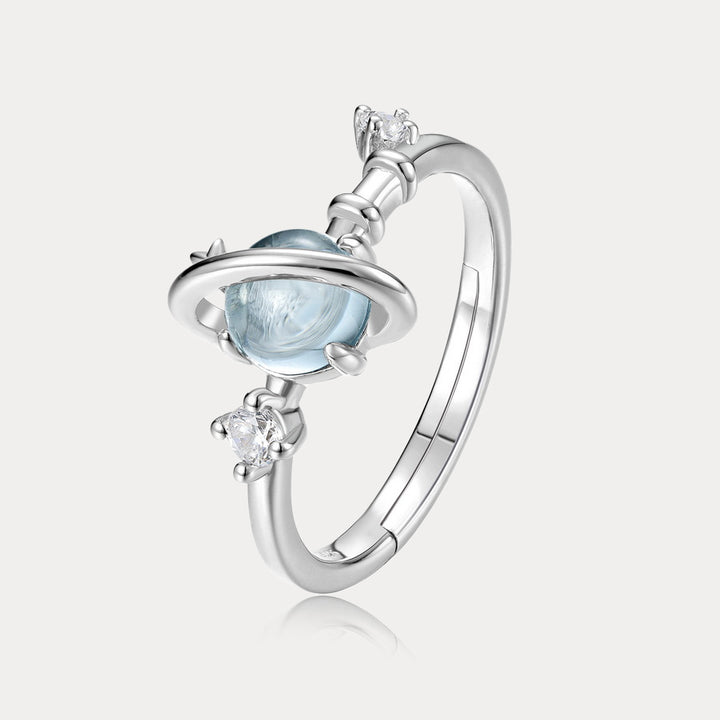 Selenichast Saturn Halo Topaz Ring