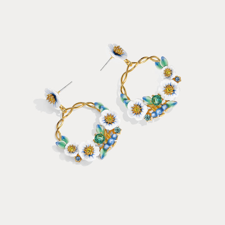 Blueberry Dangle Hoop Earrings