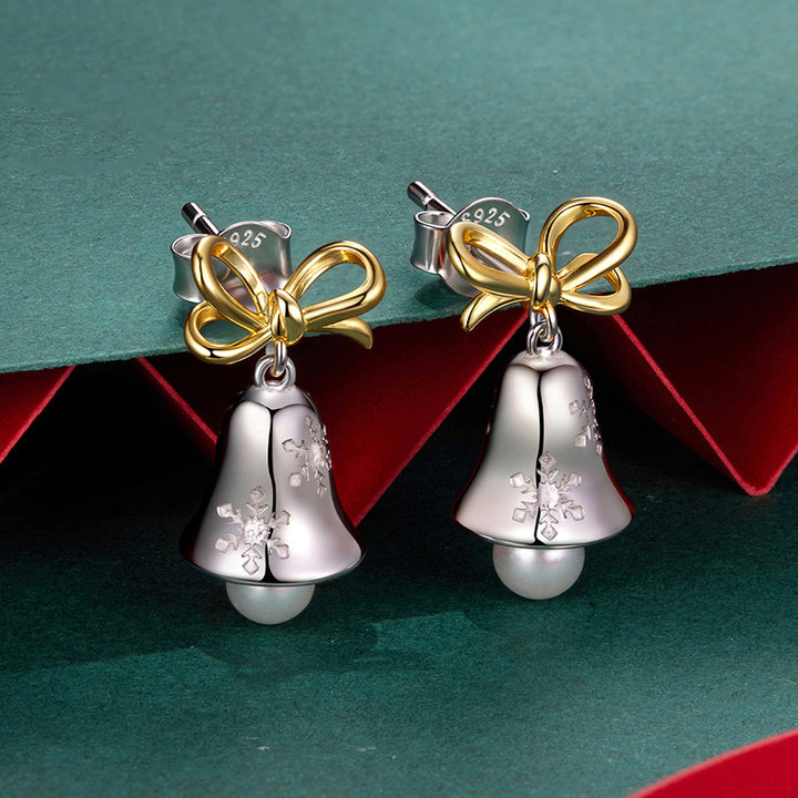 Christmas Bell Bow Earrings