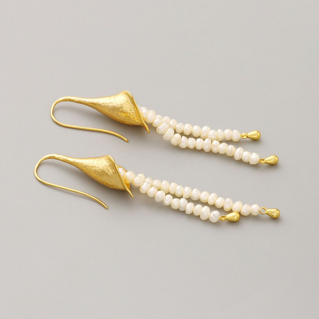 Pearl Tassel Earrings Selenichast 