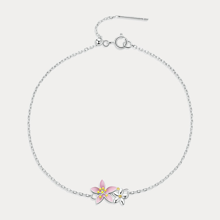 Silver Sakura Blossom Bracelet