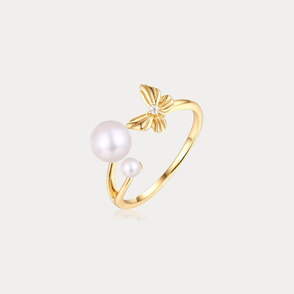 Selenichast Dream Catching Butterfly Pearl Ring
