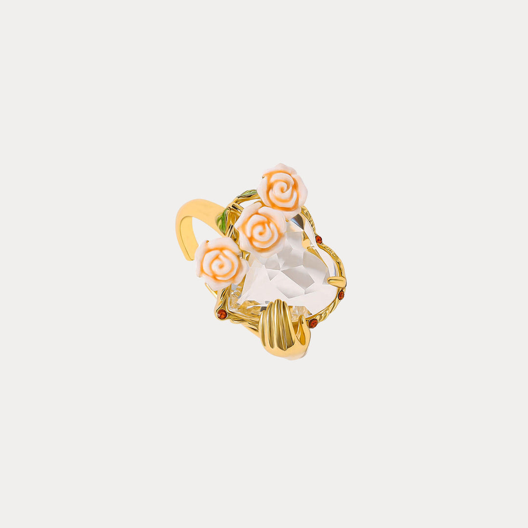 Champagne Rose Heart Ring