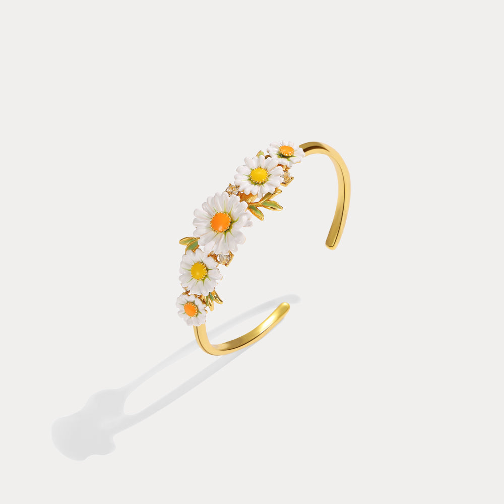 Daisy Cuff Flower Bracelet