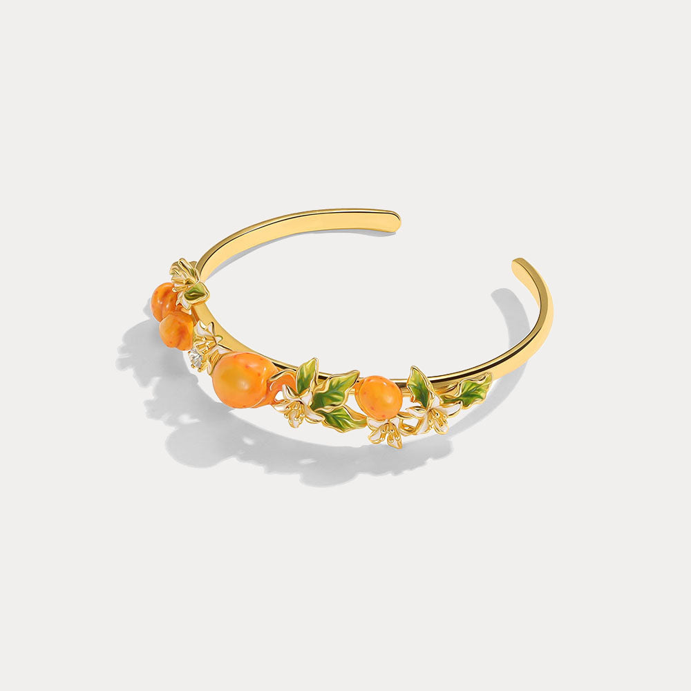 Selenichast Golden Plum Flower Cuff