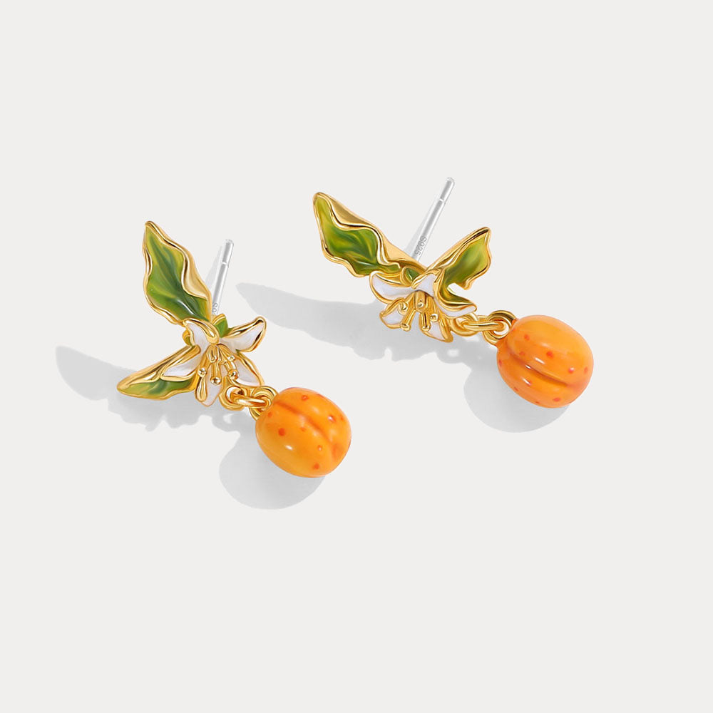 Golden Plum Earrings