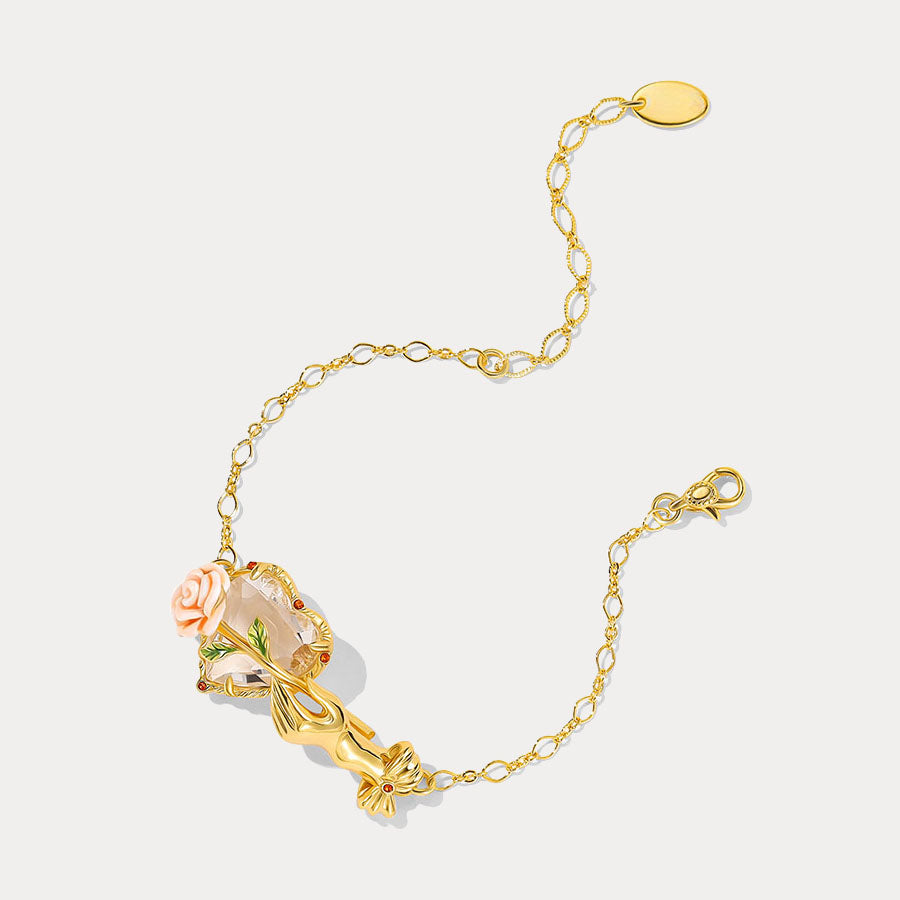 Champagne Rose Heart Bracelet